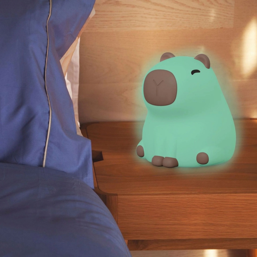 LED RGBW Dimmable children's touch lamp LED/1W/5V USB 1200 mAh capybara