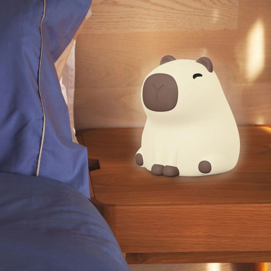 LED RGBW Dimmable children's touch lamp LED/1W/5V USB 1200 mAh capybara