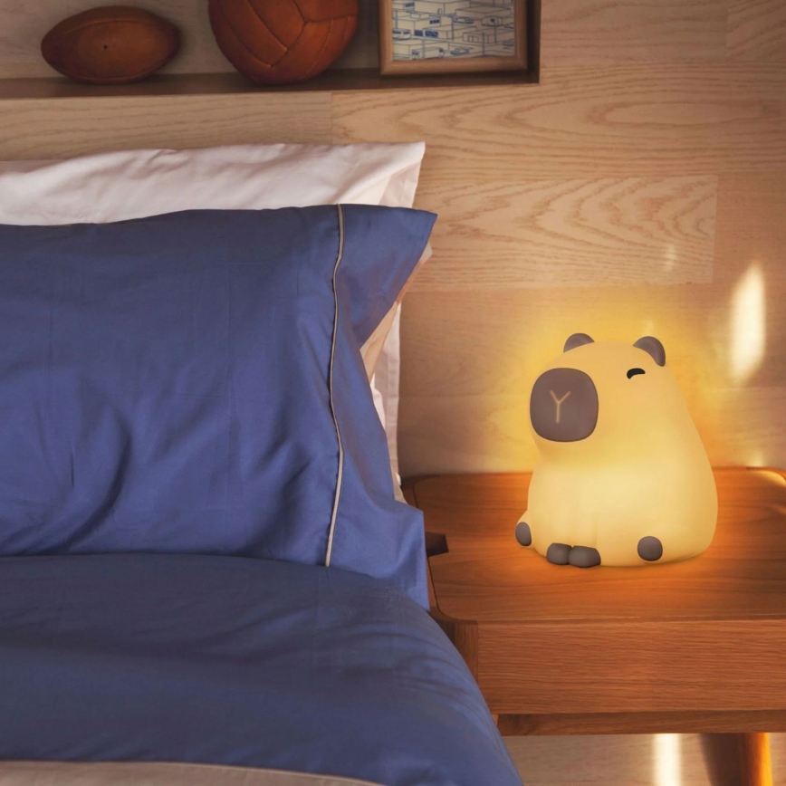 LED RGBW Dimmable children's touch lamp LED/1W/5V USB 1200 mAh capybara