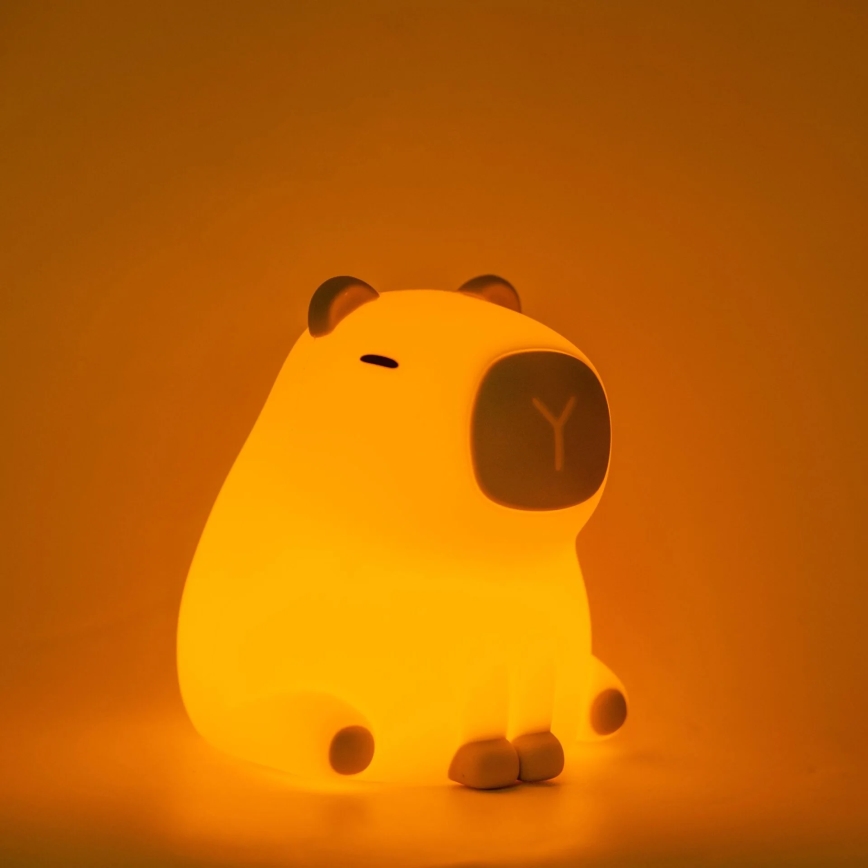 LED RGBW Dimmable children's touch lamp LED/1W/5V USB 1200 mAh capybara