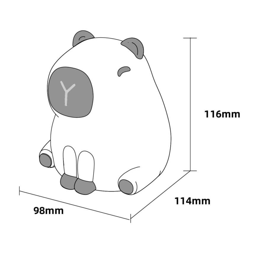 LED RGBW Dimmable children's touch lamp LED/1W/5V USB 1200 mAh capybara