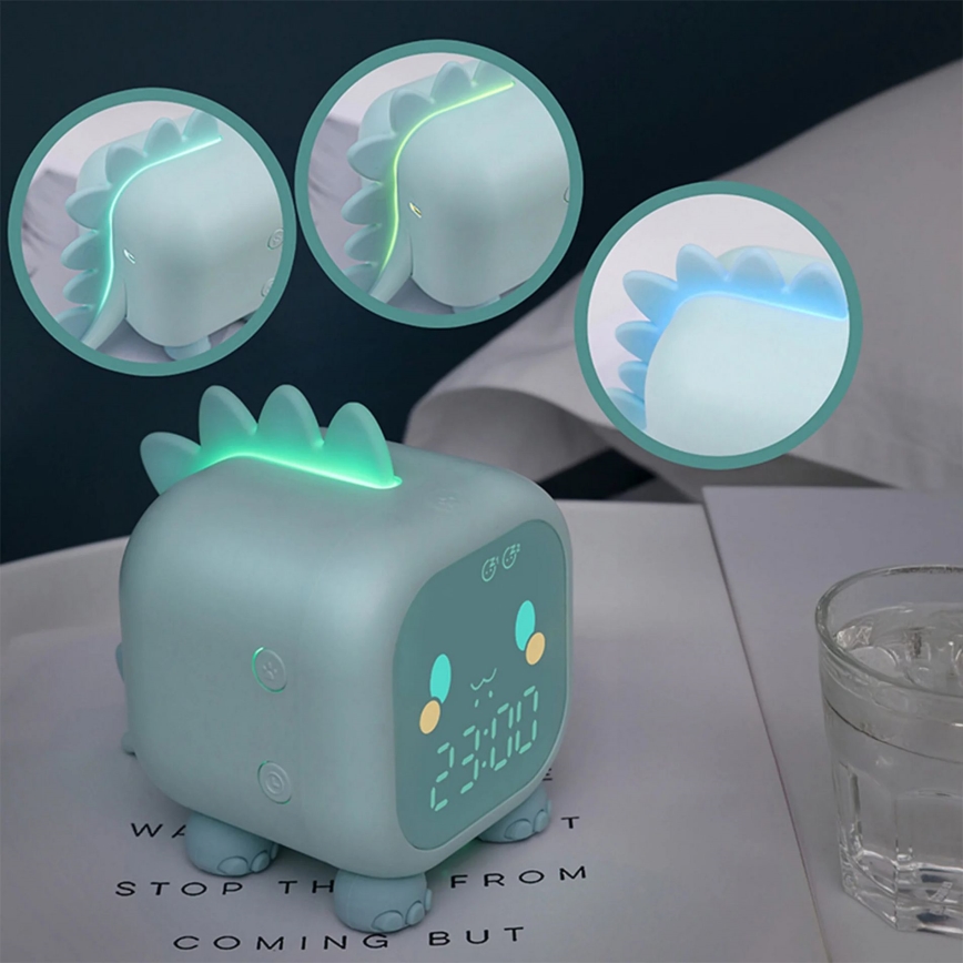 LED RGBW Dimmable children's night small lamp with alarm clock FILIP LED/1,5W/5V 1500 mAh