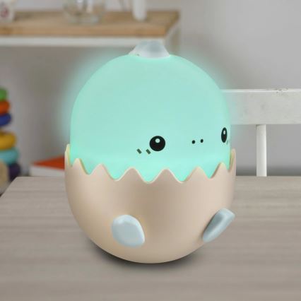 LED RGBW Dimmable children's touch lamp BABY DINO LED/0,75W/5V USB 1200mAh blue