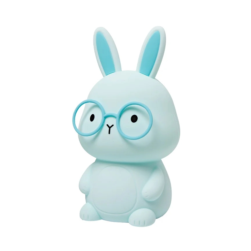 LED RGBW Dimmable children's touch lamp FLORKA LED/1W/5V USB 1200 mAh bunny blue