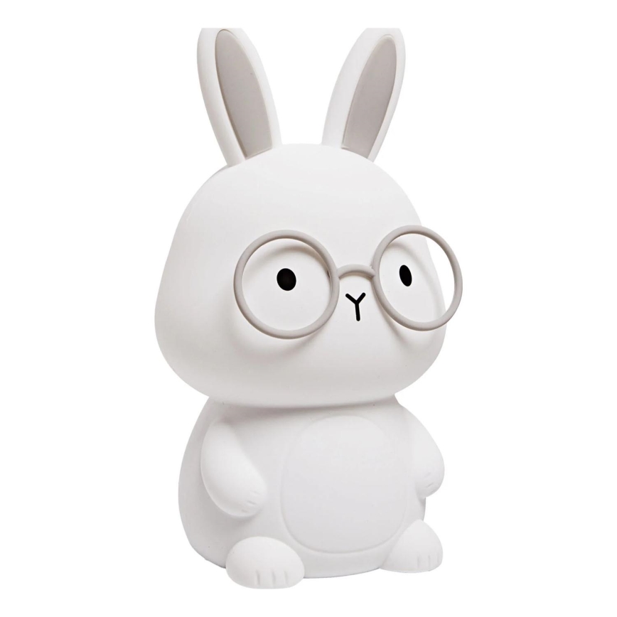 LED RGBW Dimmable children's touch lamp FLORKA LED/1W/5V USB 1200 mAh bunny white/grey