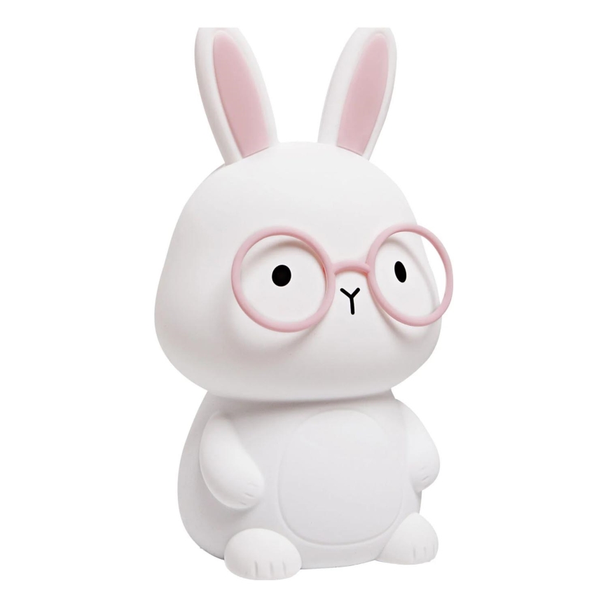 LED RGBW Dimmable children's touch lamp FLORKA LED/1W/5V USB 1200 mAh bunny white/pink
