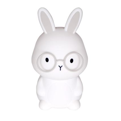 LED RGBW Dimmable children's touch lamp FLORKA LED/1W/5V USB 1200 mAh bunny white/grey