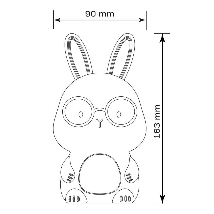 LED RGBW Dimmable children's touch lamp FLORKA LED/1W/5V USB 1200 mAh bunny pink