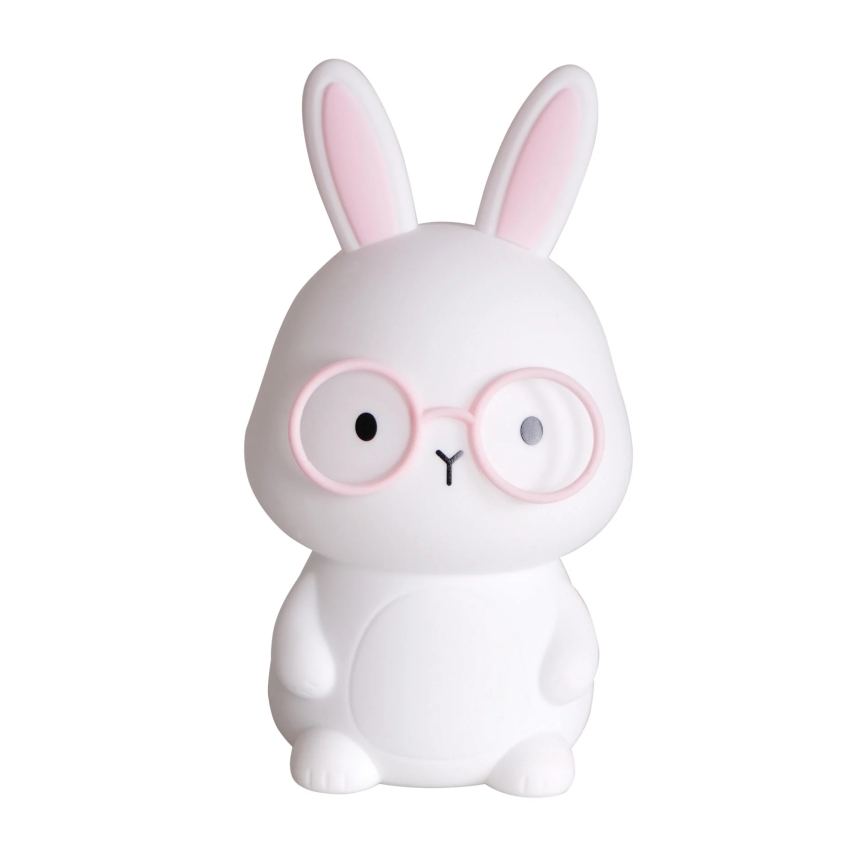 LED RGBW Dimmable children's touch lamp FLORKA LED/1W/5V USB 1200 mAh bunny white/pink