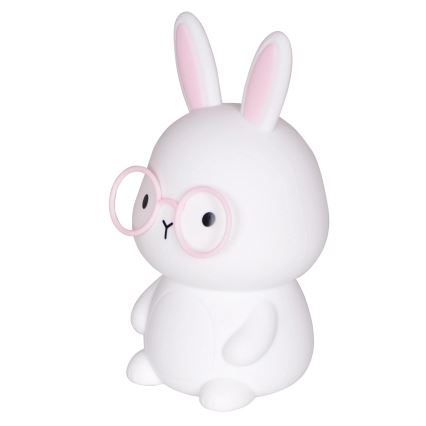 LED RGBW Dimmable children's touch lamp FLORKA LED/1W/5V USB 1200 mAh bunny white/pink