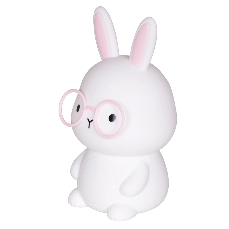 LED RGBW Dimmable children's touch lamp FLORKA LED/1W/5V USB 1200 mAh bunny white/pink