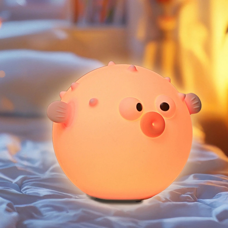 LED RGBW Dimmable children's touch lamp HELA LED/1W/5V USB 1200 mAh fish pink