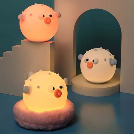 LED RGBW Dimmable children's touch lamp HELA LED/1W/5V USB 1200 mAh fish pink