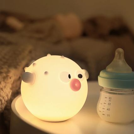 LED RGBW Dimmable children's touch lamp HELA LED/1W/5V USB 1200 mAh fish pink