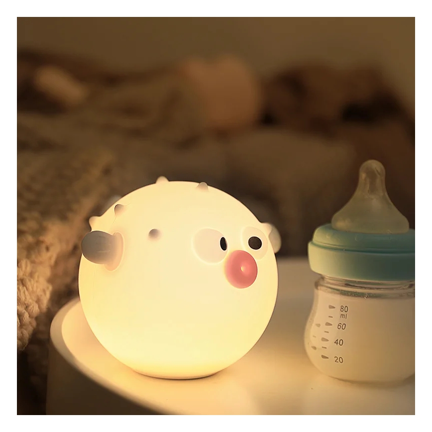 LED RGBW Dimmable children's touch lamp HELA LED/1W/5V USB 1200 mAh fish pink