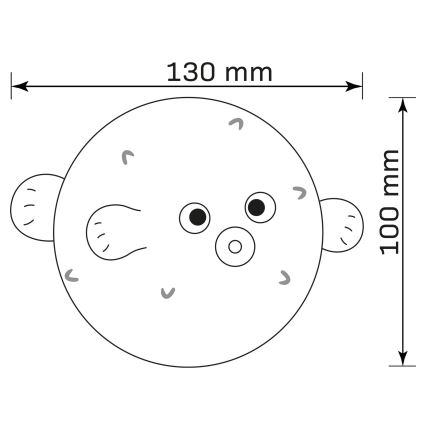 LED RGBW Dimmable children's touch lamp HELA LED/1W/5V USB 1200 mAh fish pink