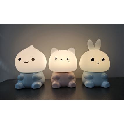 LED RGBW Dimmable children's touch lamp LED/1W/5V USB 1200 mAh hare