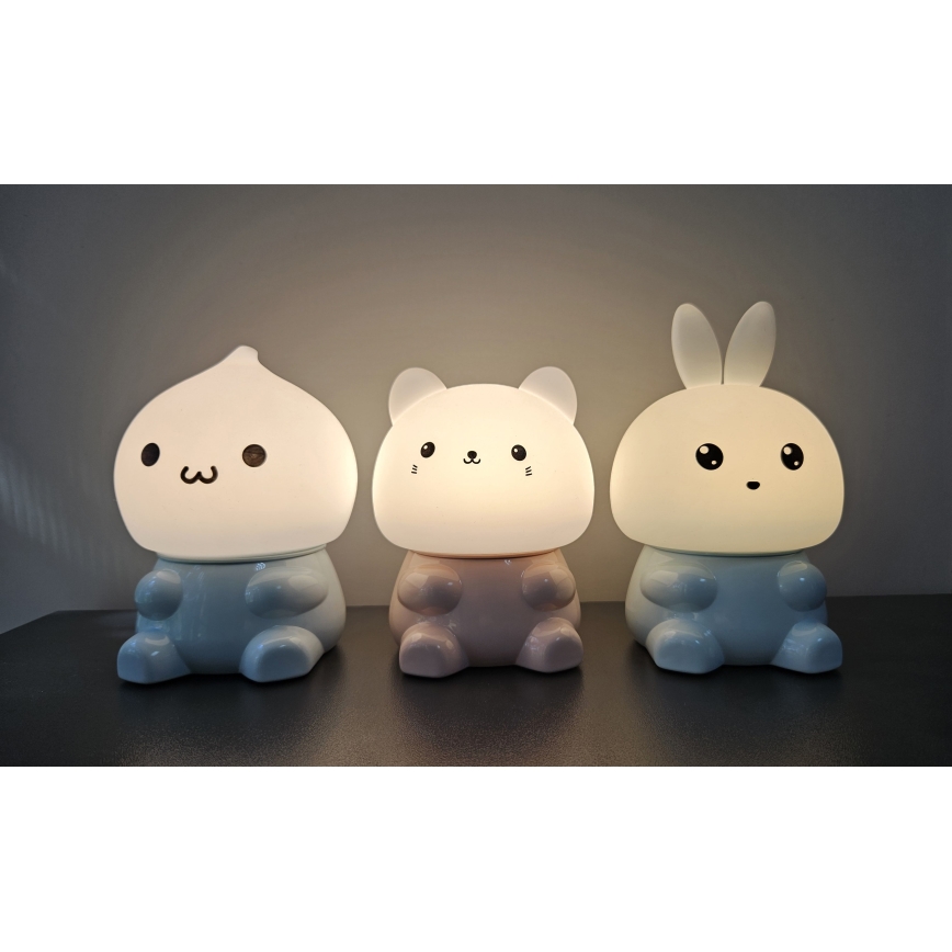 LED RGBW Dimmable children's touch lamp LED/1W/5V USB 1200 mAh hare