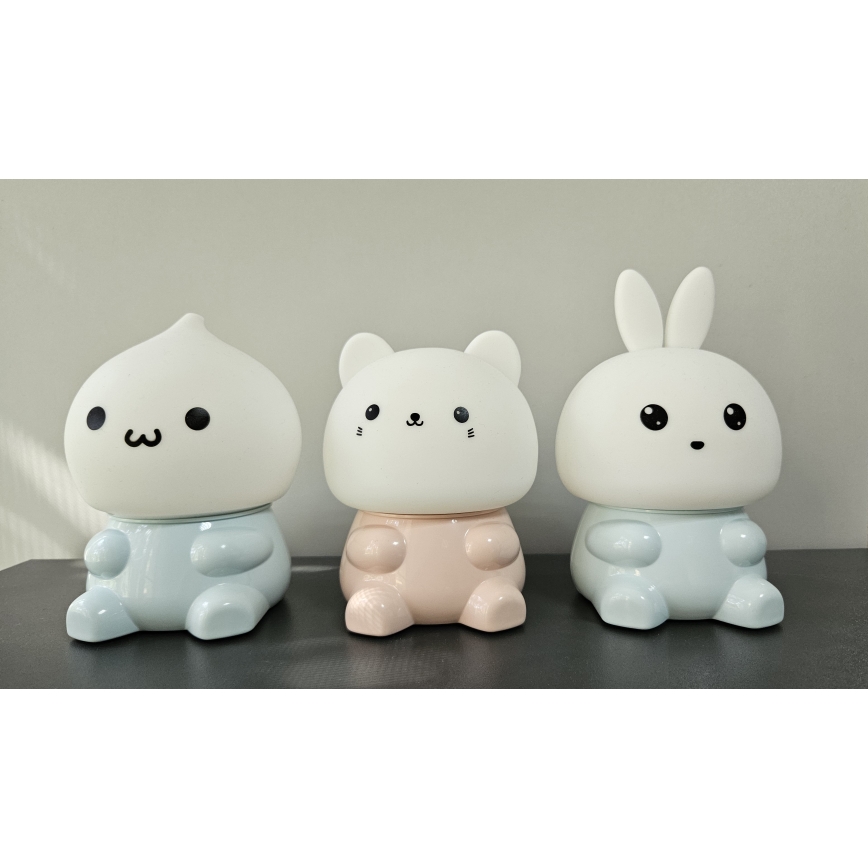 LED RGBW Dimmable children's touch lamp LED/1W/5V USB 1200 mAh hare