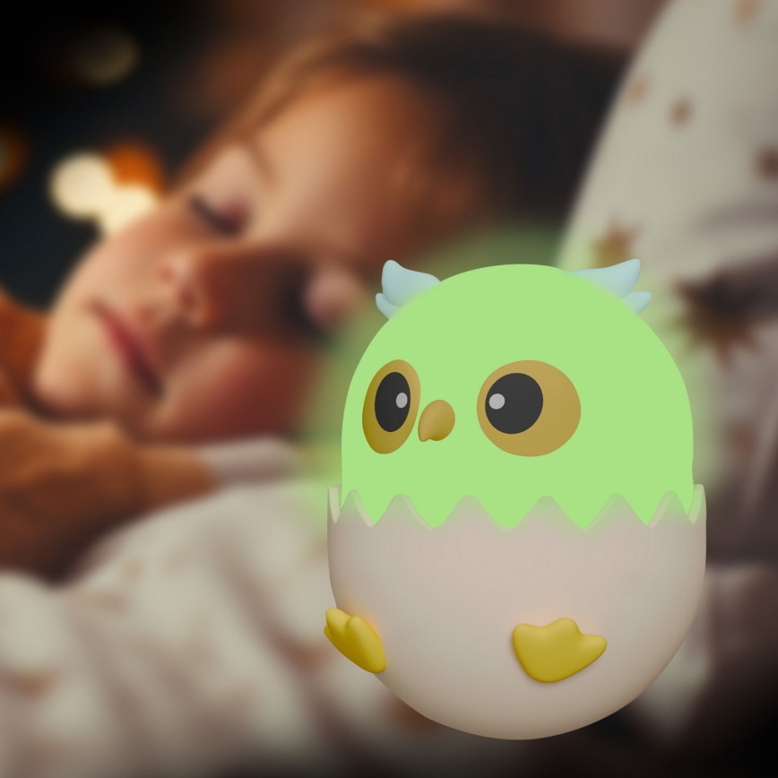 LED RGBW Dimmable children's touch lamp OWL LED/1W/5V USB 1200 mAh owl blue