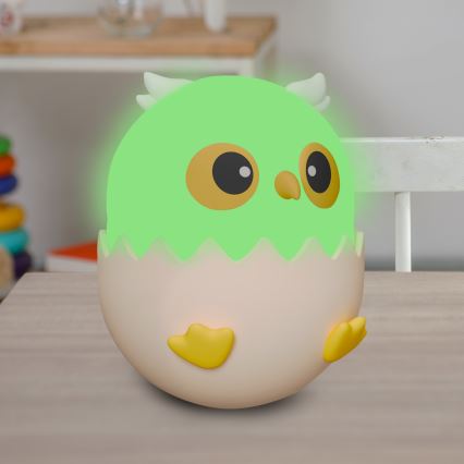 LED RGBW Dimmable children's touch lamp OWL LED/1W/5V USB 1200 mAh owl blue