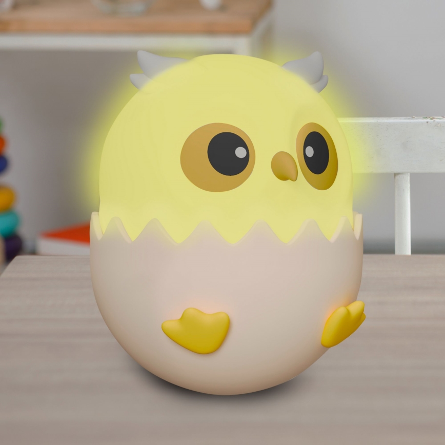 LED RGBW Dimmable children's touch lamp OWL LED/1W/5V USB 1200 mAh owl blue