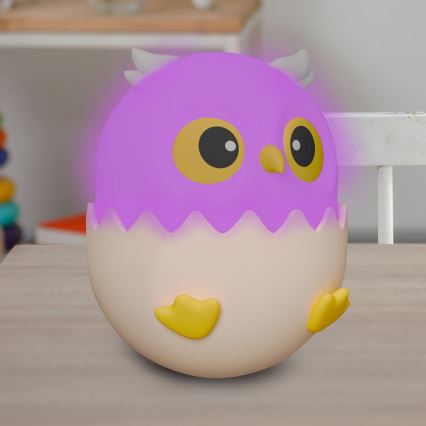 LED RGBW Dimmable children's touch lamp OWL LED/1W/5V USB 1200 mAh owl blue