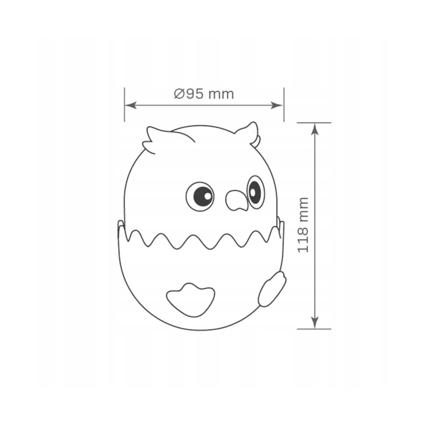 LED RGBW Dimmable children's touch lamp OWL LED/1W/5V USB 1200 mAh owl blue