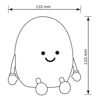 LED RGBW Dimmable children's touch lamp POTATO LED/2W/5V USB 1200 mAh potato