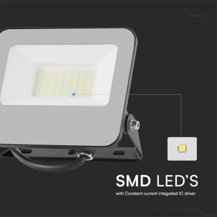 LED RGBW Dimmable floodlight LED/30W/230V IP65 grey + remote control