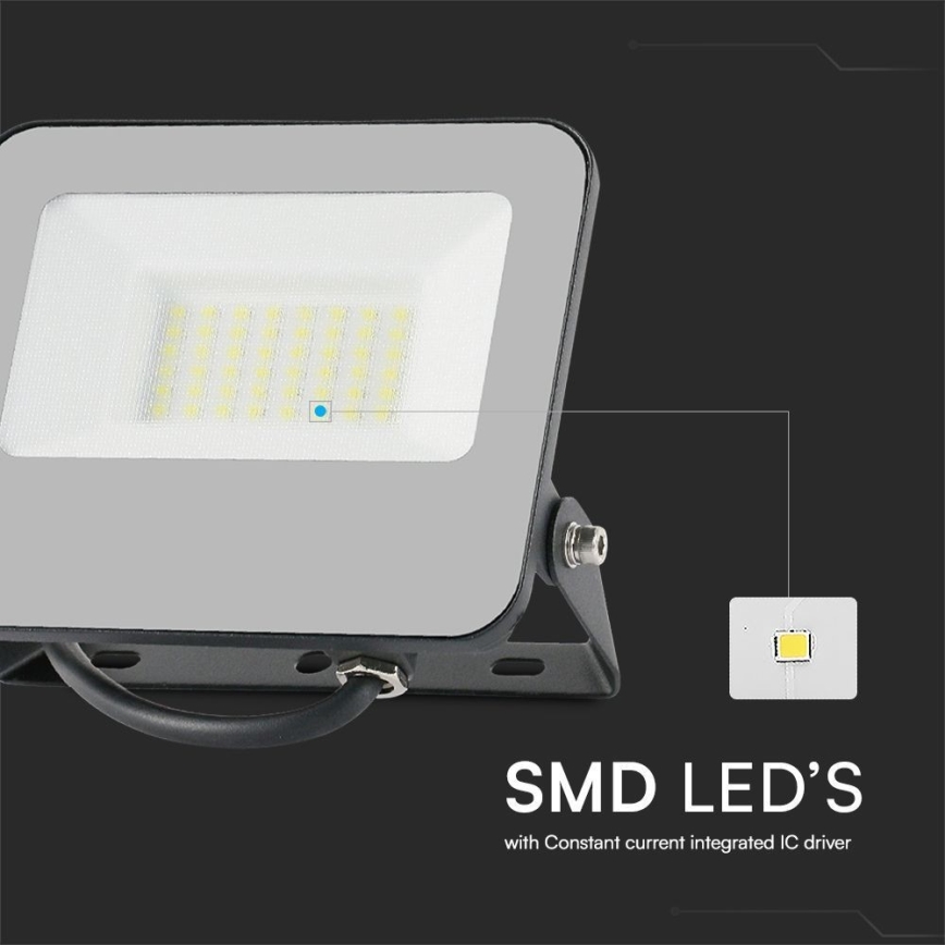 LED RGBW Dimmable floodlight LED/30W/230V IP65 grey + remote control