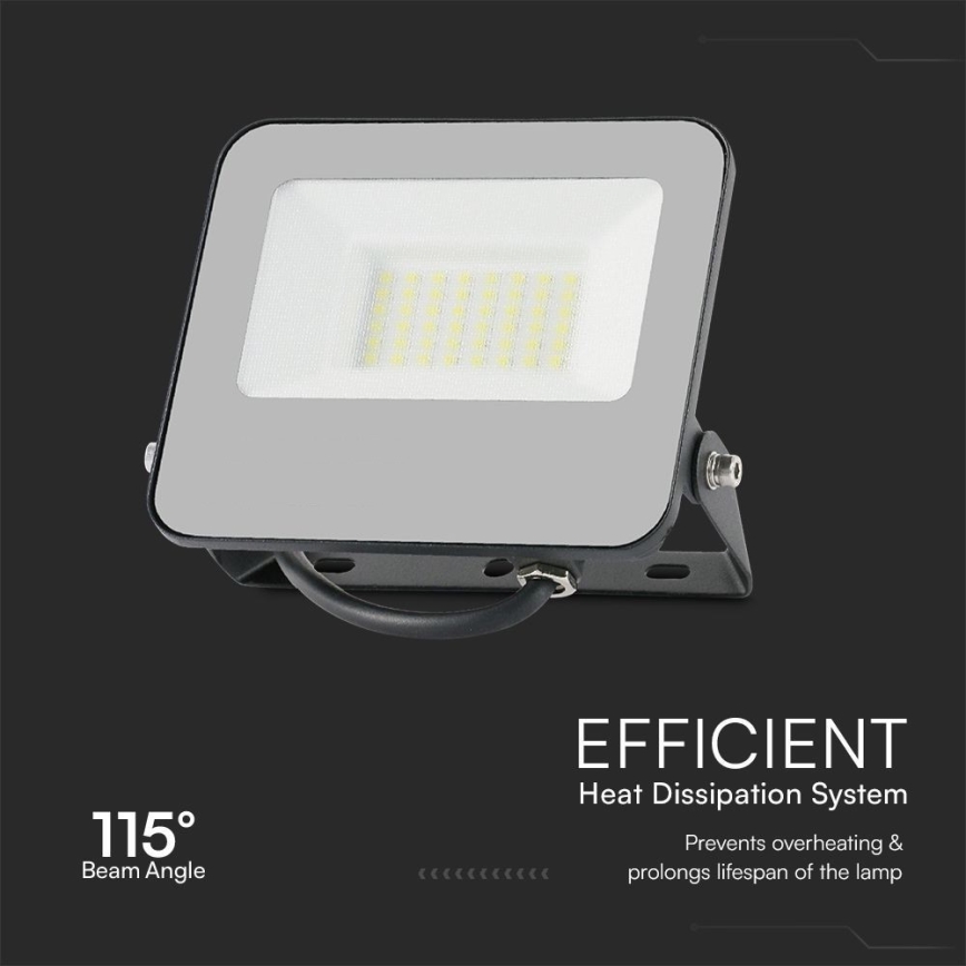 LED RGBW Dimmable floodlight LED/30W/230V IP65 grey + remote control