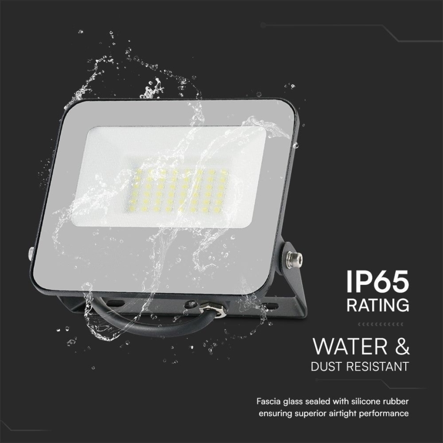 LED RGBW Dimmable floodlight LED/30W/230V IP65 grey + remote control