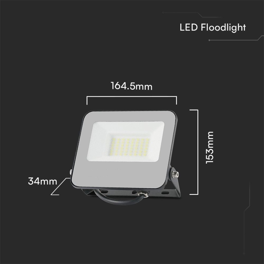 LED RGBW Dimmable floodlight LED/30W/230V IP65 grey + remote control