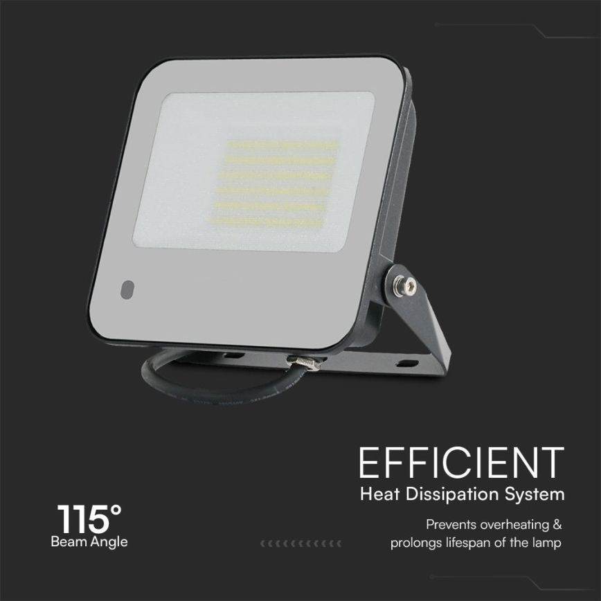 LED RGBW Dimmable floodlight LED/50W/230V IP65 grey + remote control