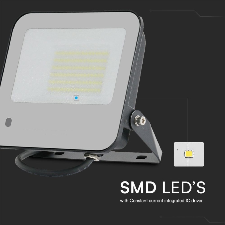 LED RGBW Dimmable floodlight LED/50W/230V IP65 grey + remote control