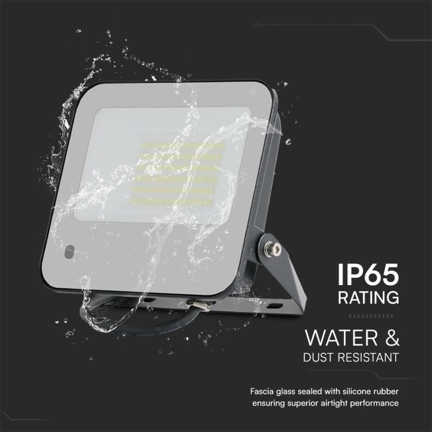 LED RGBW Dimmable floodlight LED/50W/230V IP65 grey + remote control