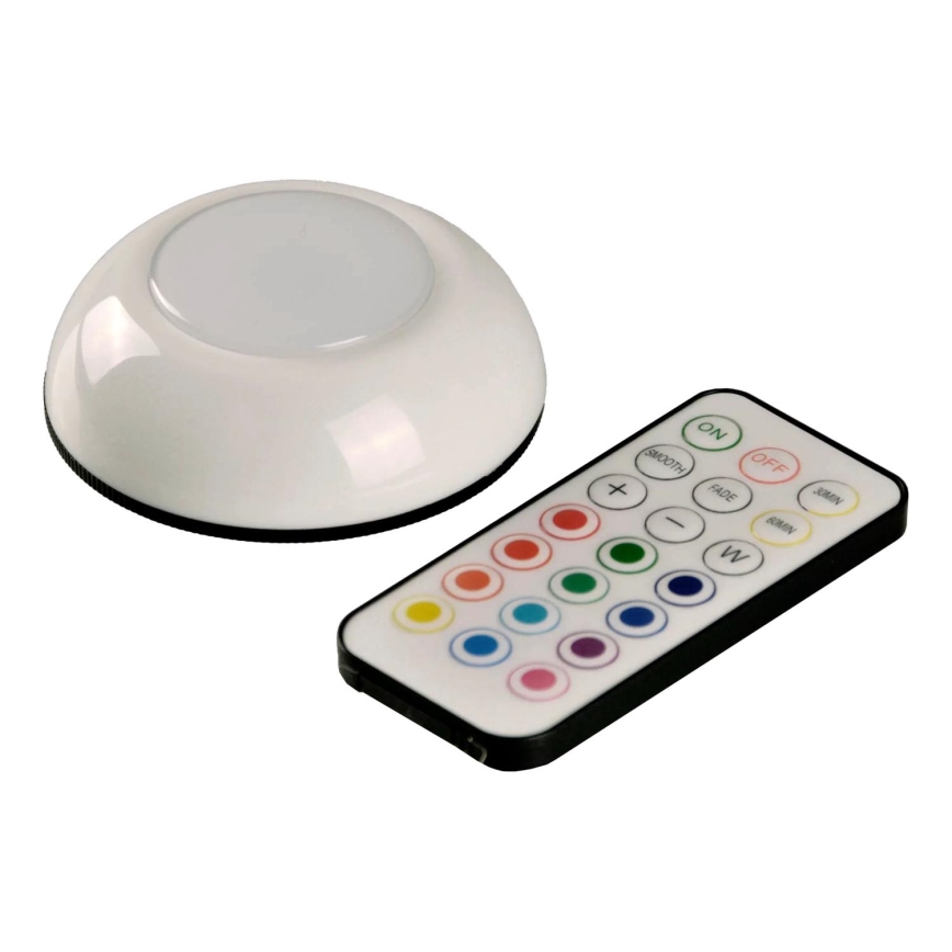 LED RGBW Dimmable furniture lighting LED/0,5W/4,5V 3xAAA white + remote control