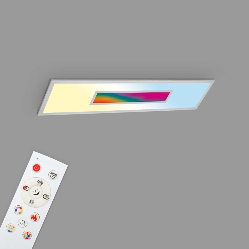 Dimmable RGBW LED Panel/20W/230V 3000-6500K 25x100 cm Silver + Remote Control