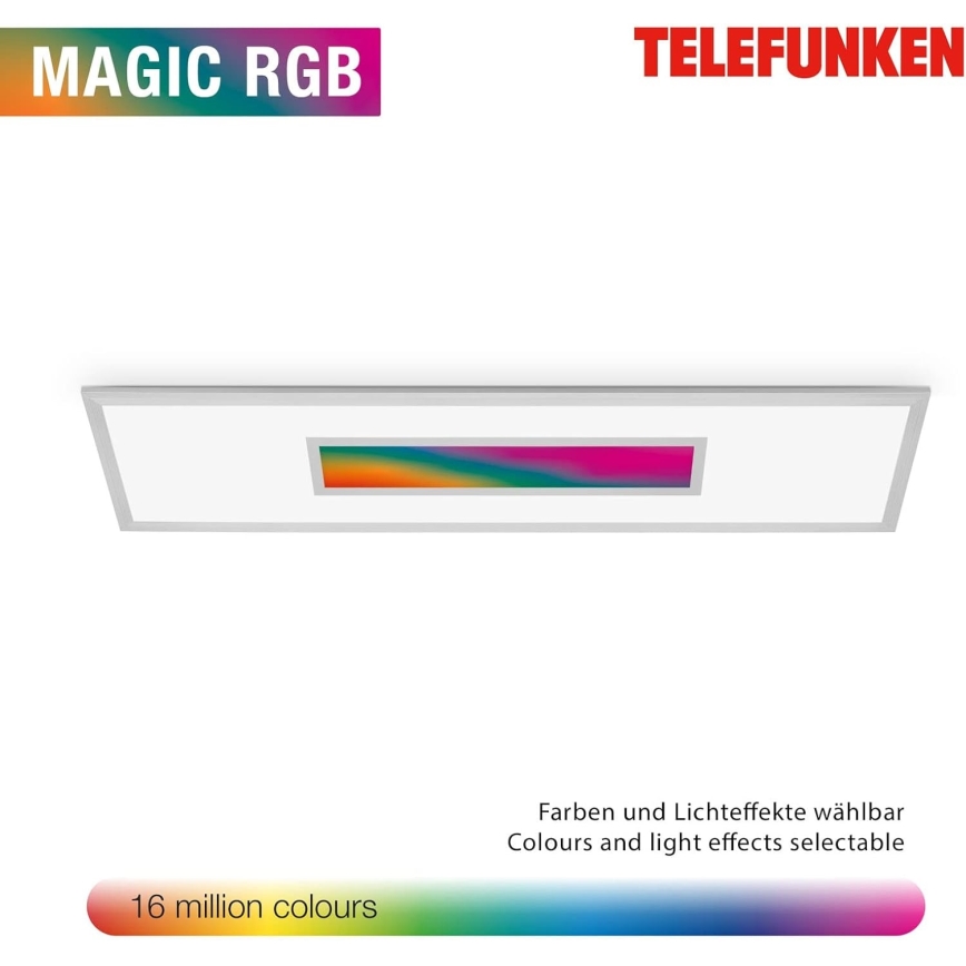 Dimmable RGBW LED Panel/20W/230V 3000-6500K 25x100 cm Silver + Remote Control