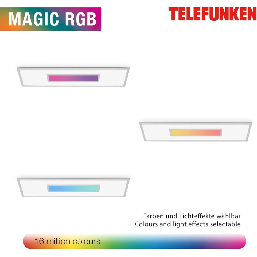 Dimmable RGBW LED Panel/20W/230V 3000-6500K 25x100 cm Silver + Remote Control