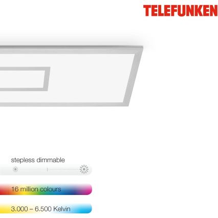 Dimmable RGBW LED Panel/20W/230V 3000-6500K 25x100 cm Silver + Remote Control