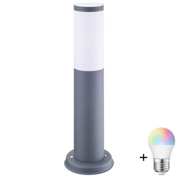LED RGBW Dimmable Outdoor Lamp OSLO 1xE27/6.5W/230V 2700-6500K Wi-Fi 45 cm IP44 Anthracite
