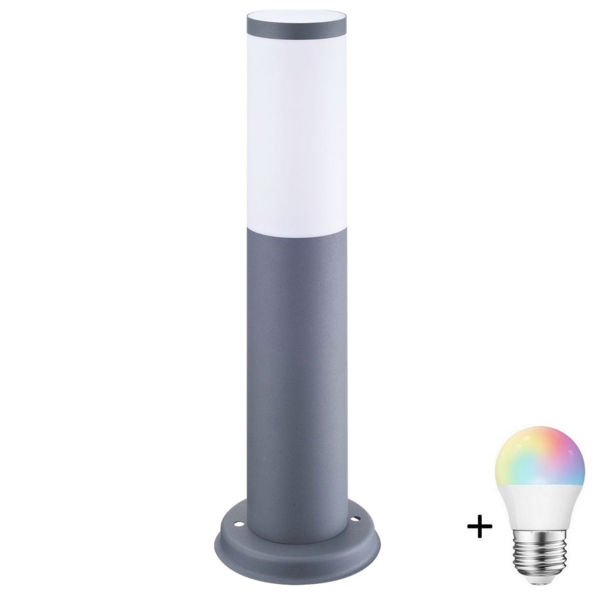 LED RGBW Dimmable Outdoor Lamp OSLO 1xE27/6.5W/230V 2700-6500K Wi-Fi 45 cm IP44 Anthracite