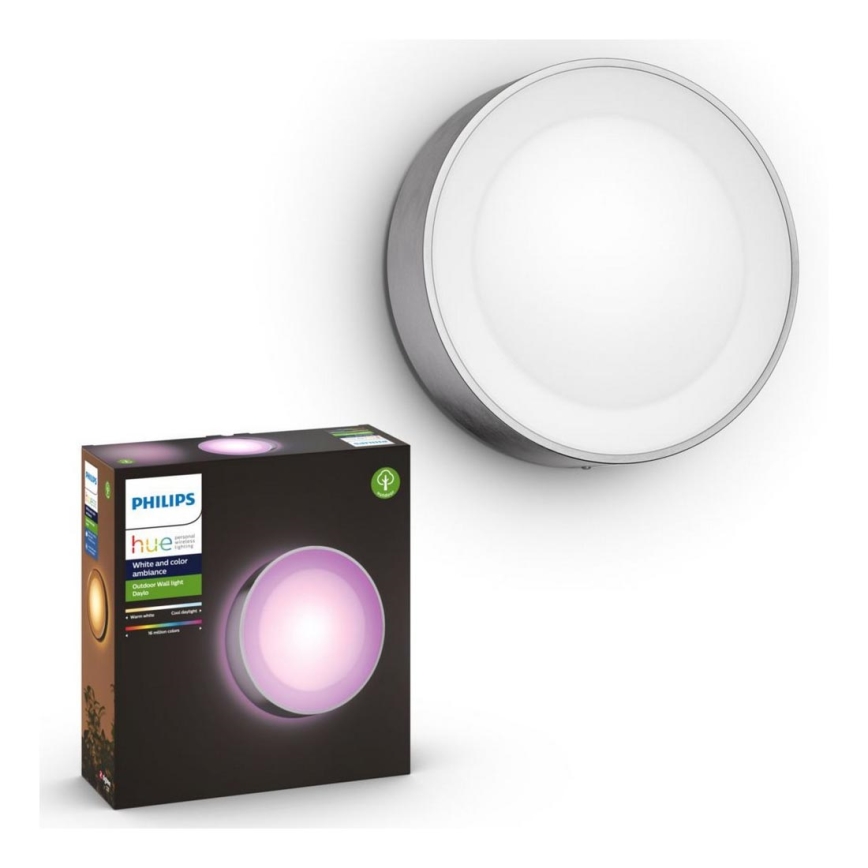 LED RGBW Dimmable outdoor wall light Hue DAYLO LED/15W/230V 2000-6500K IP44