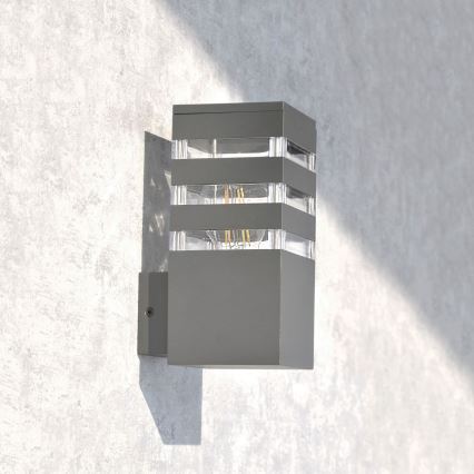 LED RGBW Dimmable Outdoor Wall Light TEKSAS 1xE27/12W/230V 2700-6500K Wi-Fi IP44 Anthracite