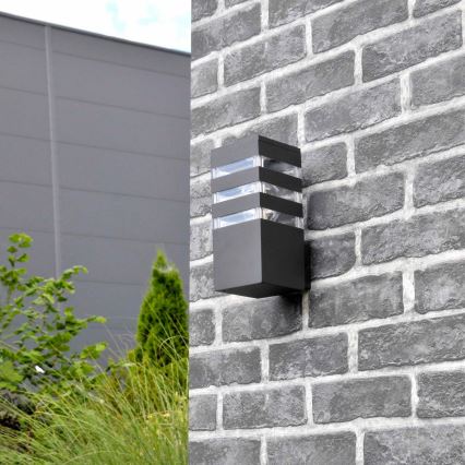 LED RGBW Dimmable Outdoor Wall Light TEKSAS 1xE27/12W/230V 2700-6500K Wi-Fi IP44 Anthracite