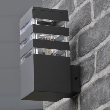 LED RGBW Dimmable Outdoor Wall Light TEKSAS 1xE27/12W/230V 2700-6500K Wi-Fi IP44 Anthracite