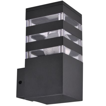 LED RGBW Dimmable Outdoor Wall Light TEKSAS 1xE27/12W/230V 2700-6500K Wi-Fi IP44 Anthracite