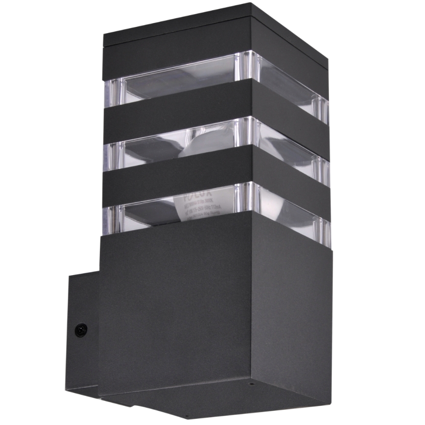 LED RGBW Dimmable Outdoor Wall Light TEKSAS 1xE27/12W/230V 2700-6500K Wi-Fi IP44 Anthracite